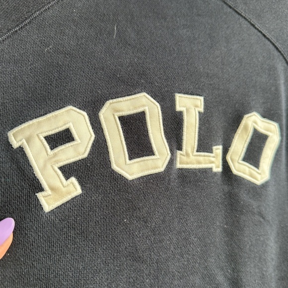 Vintage RALPH LAUREN POLO Sport Varsity Jacket RL 90s Patch Tigers Navy Blue Lrg - Picture 11 of 14
